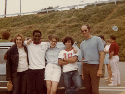 Exchange Student Picnic, Nancy, Peter, Nancy Ann, Carlos, Bob 1974